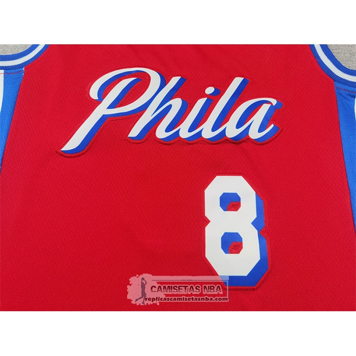 Camiseta Philadelphia 76ers Paul George NO 8 Statement 2024-25 Rojo